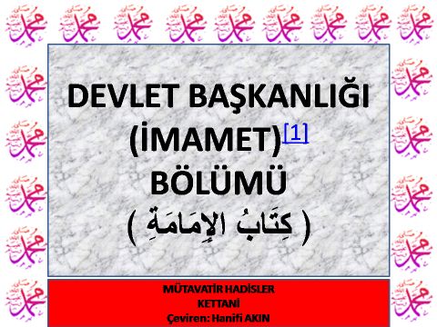 DEVLET BAŞKANLIĞI (İMAMET) BÖLÜMÜ