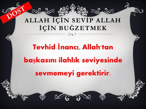 ALLAH İÇİN SEVMEK