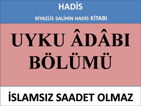 UYKU ÂDÂBI BÖLÜMÜ