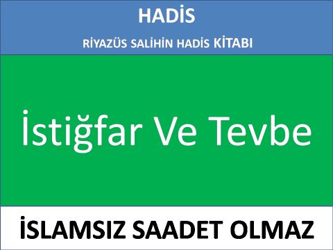 İstiğfar Ve Tevbe