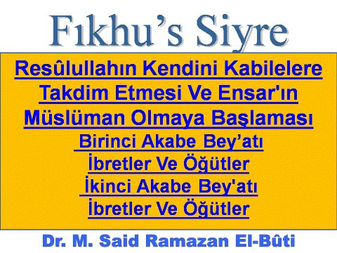 Resûlullahın Kendini Kabilelere Takdim Etmesi Ve Ensar'ın Müslüman Olmaya Başlaması