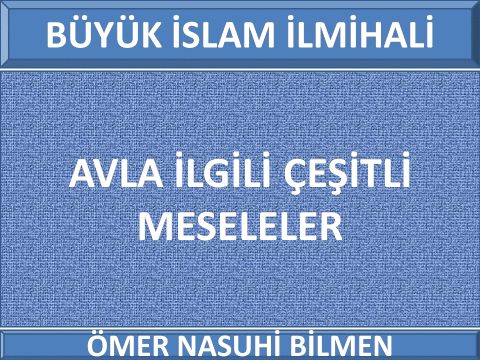  AVLA İLGİLİ ÇEŞİTLİ MESELELER