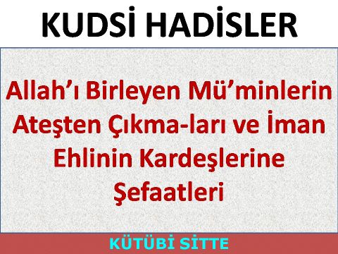 Allah’ı Birleyen Mü’minlerin Ateşten Çıkma­ları ve İman Ehlinin Kardeşlerine Şefaatleri